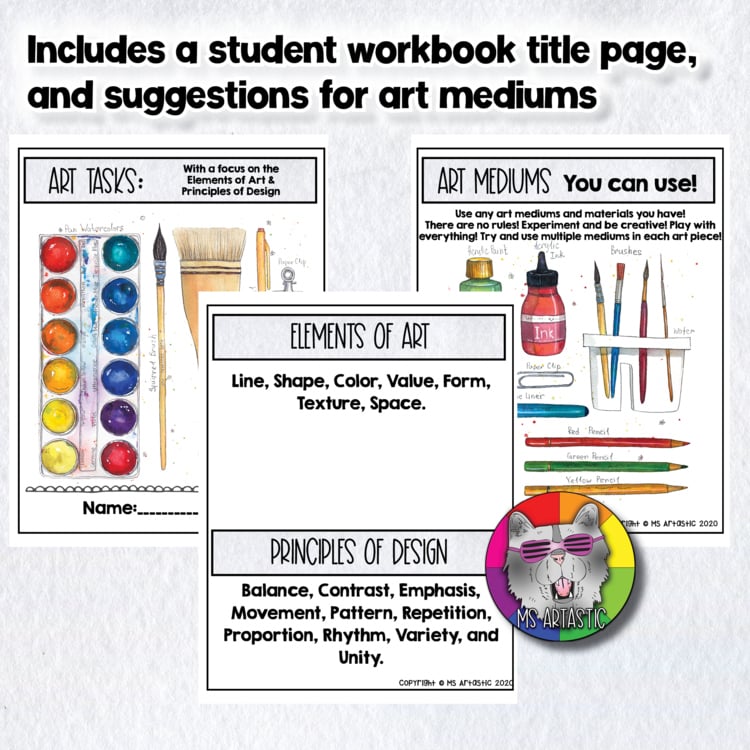 10 Art Lessons Projects Homeschool Bell Ringers Fast Finishers Art Sub Plans – image 2