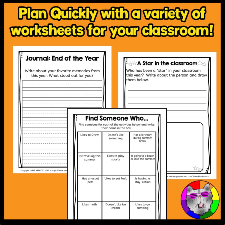 End of the Year Activities Reflections Memories Worksheets Elementary Printables – image 4