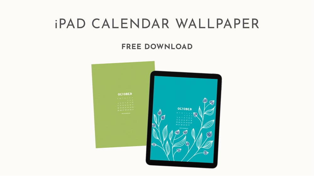iPad Calendar Wallpaper - flower and plain