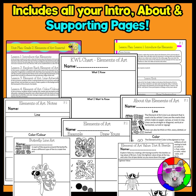 2nd Grade Art Projects Elements of Art 2nd Grade Art Lessons Insects Activities Worksheets – image 3