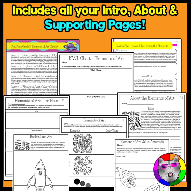 5th Grade Art Projects Elements of Art 5th Grade Art Lessons Space Activities Worksheets – image 3