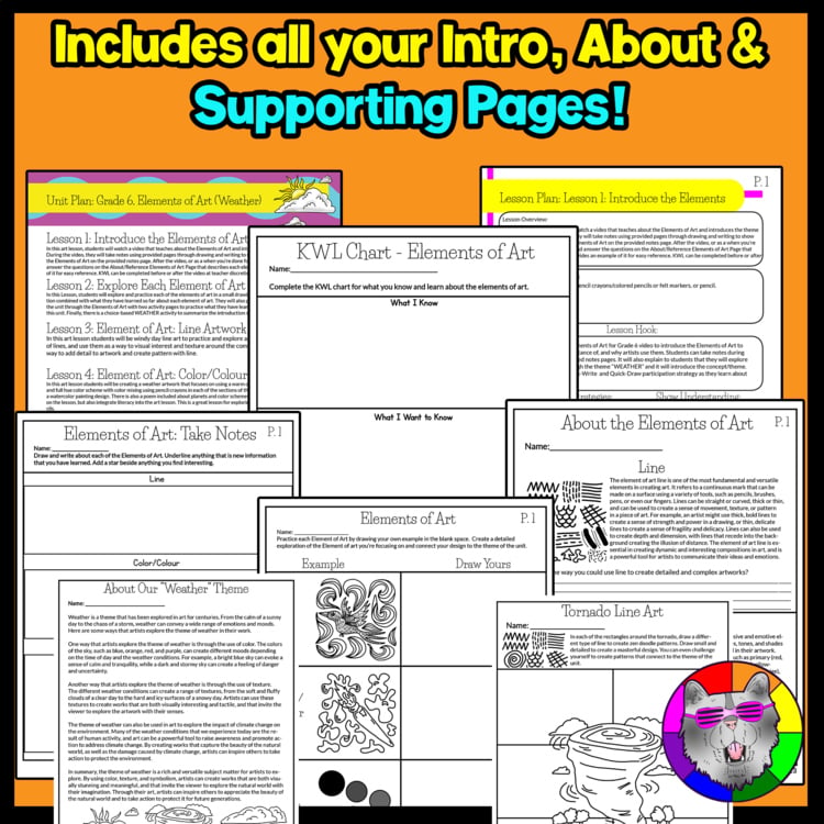 6th Grade Elements of Art Lessons Weather Art Projects and Art Activities – image 3