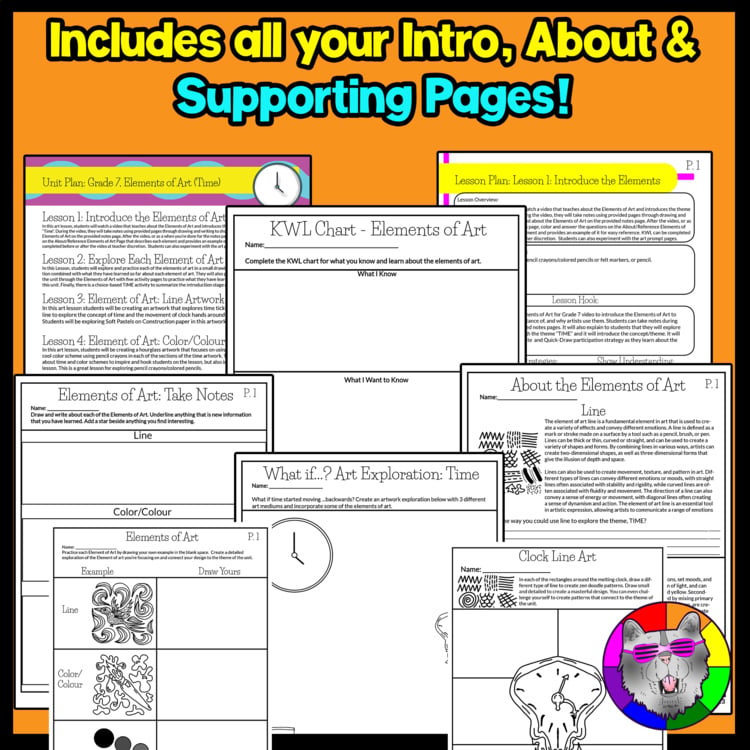 7th Grade Elements of Art Projects 7th Gr Art Lessons Time Activities Worksheets – image 3