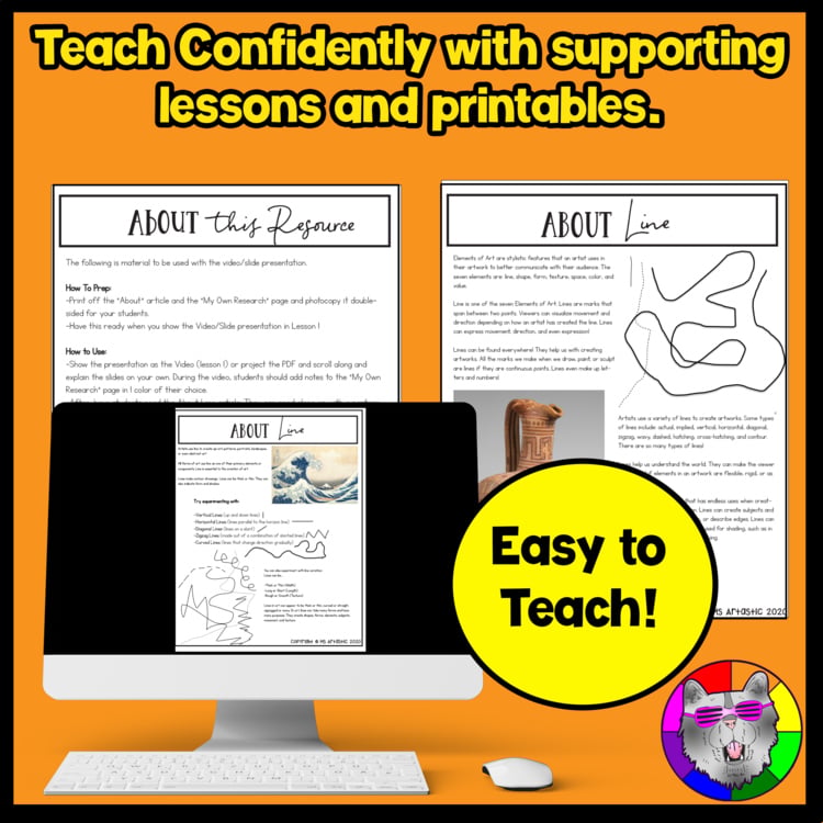 Elements of Art Lessons Line Art Projects Element of Art Line Art Worksheets – image 3