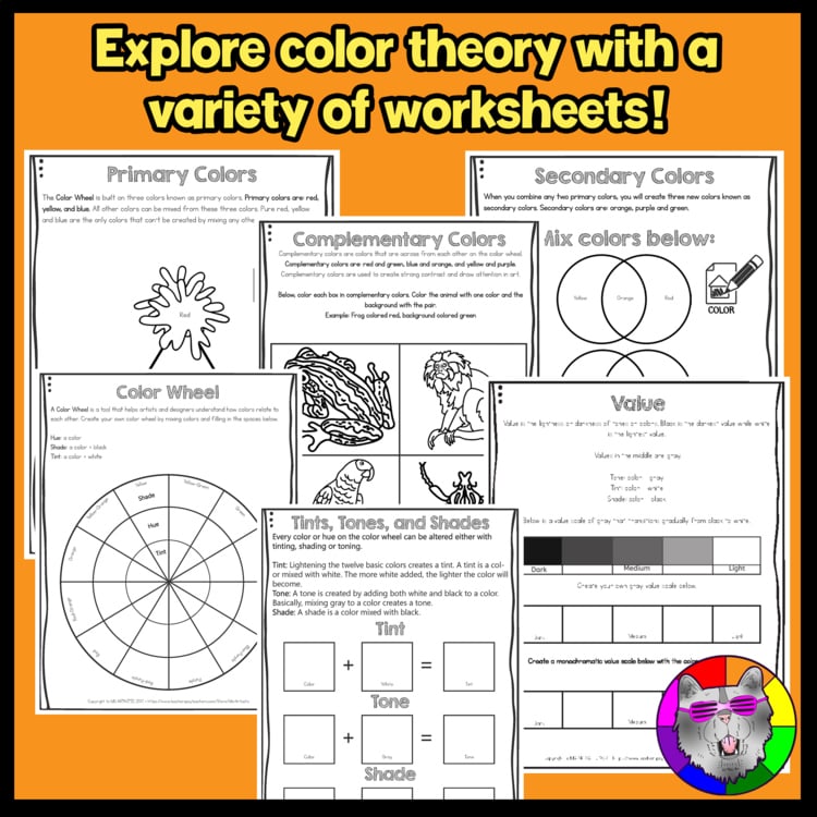 Color Wheel Color Theory Art Lessons Art Activities Worksheets Elements of Art – image 2