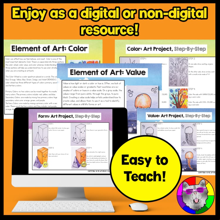 Elements of Art Project Art Lessons Art Activities First Week Art Sub Plans – image 4