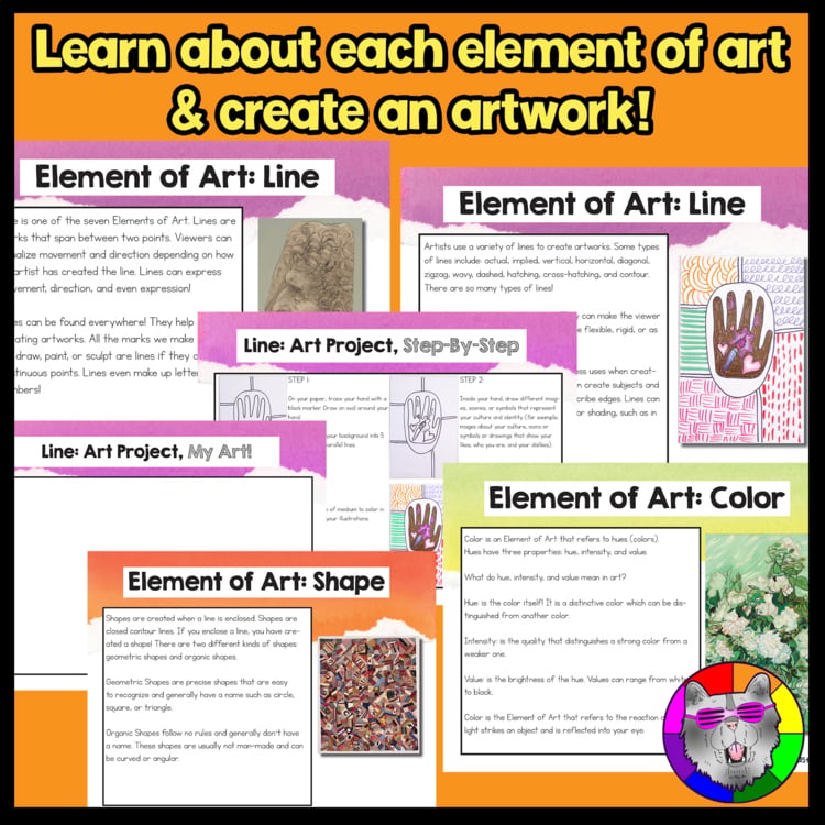 Elements of Art Project Art Lessons Art Activities First Week Art Sub Plans – image 3