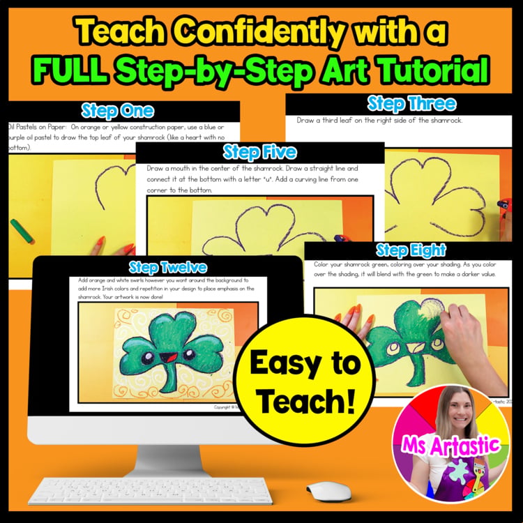 St Patricks Day Art Lesson Shamrock Art Project St Patricks Writing and Reading – image 4