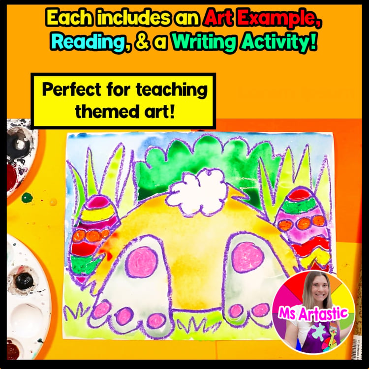 Easter Bunny Art Lesson Easter Directed Drawing Bunny Art Project Spring Artwork – image 2