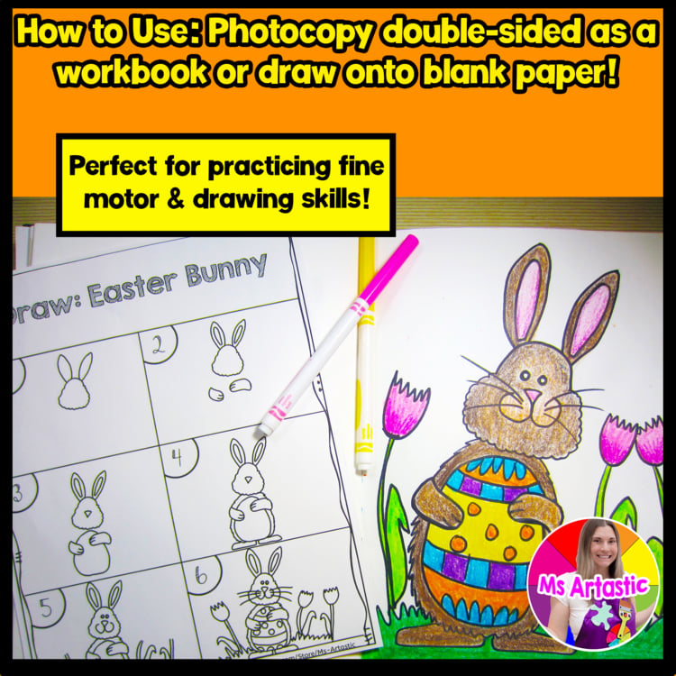 Easter Directed Drawing Easter Art Activities April Worksheets Easter Art Lesson – image 4