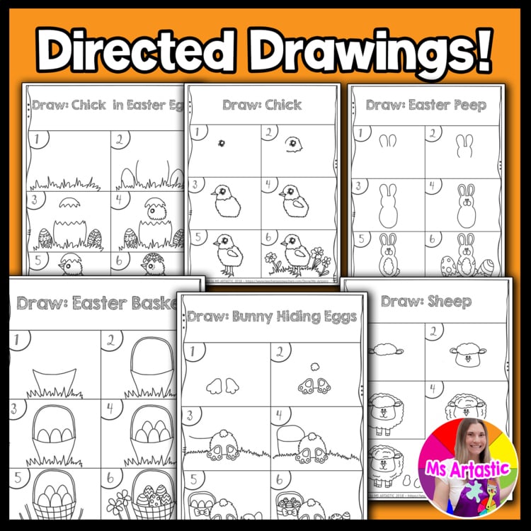 Easter Directed Drawing Easter Art Activities April Worksheets Easter Art Lesson – image 2