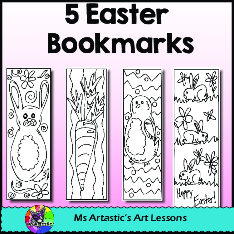 Easter Coloring Bookmarks