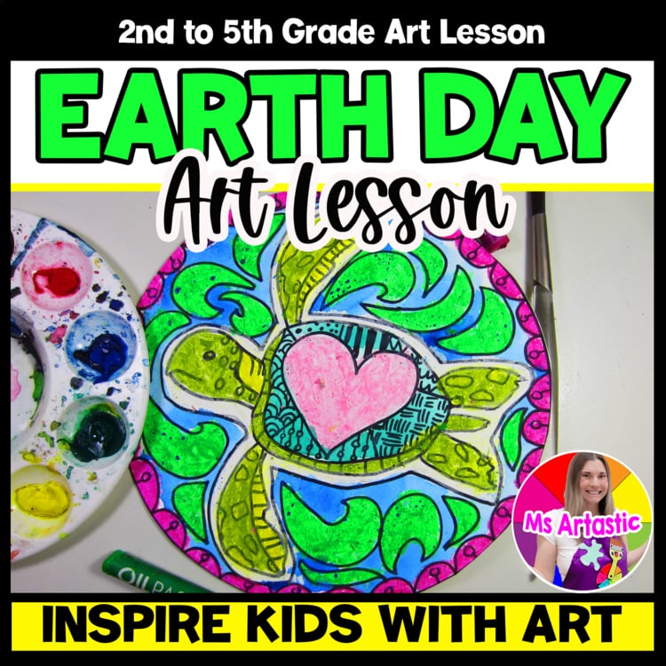 Earth Day Sea Turtle Zen Doodle Art Project | Ms Artastic