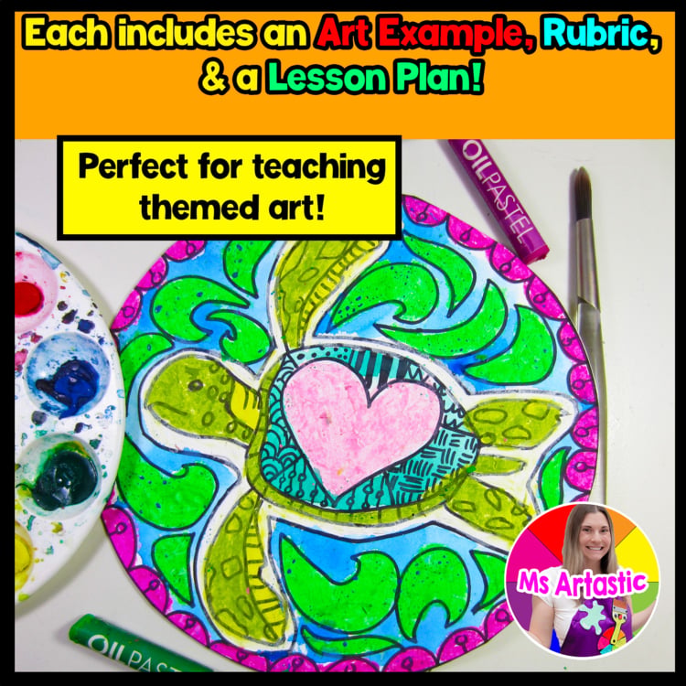 Earth Day Sea Turtle Zen Doodle Art Project Ocean Animal Art Lesson Earth Art – image 2