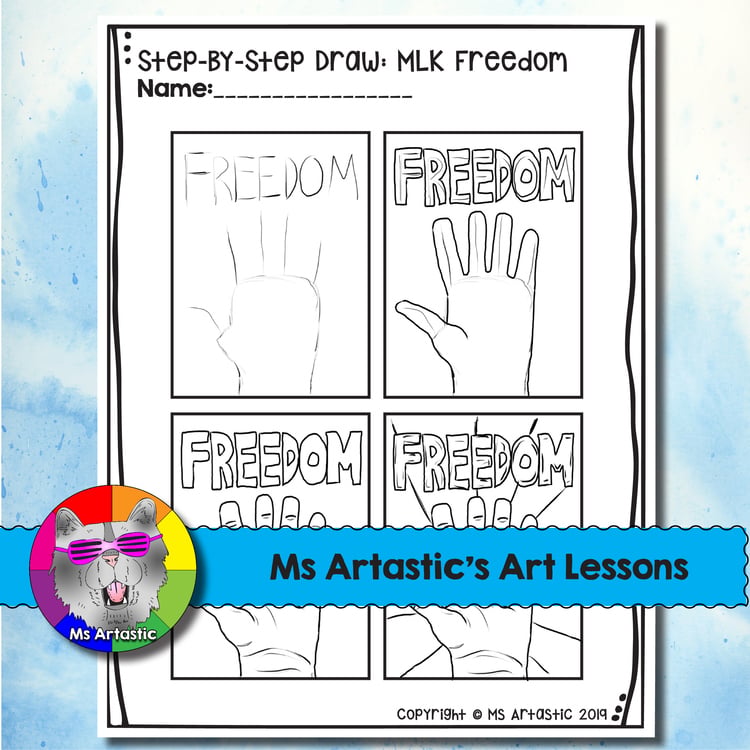 Martin Luther King Art Lesson FREEDOM MLK Art Project MLK Art Activity – image 4