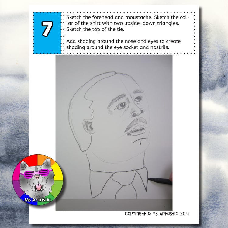 MLK Day Art Lesson MLK Portrait Artwork MLK Art Project MLK Day Art Activity – image 4