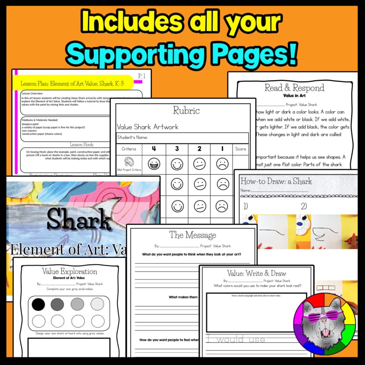 Element of Art Value Art Lesson Shark Art Project Primary Value Art Project BTS – image 4