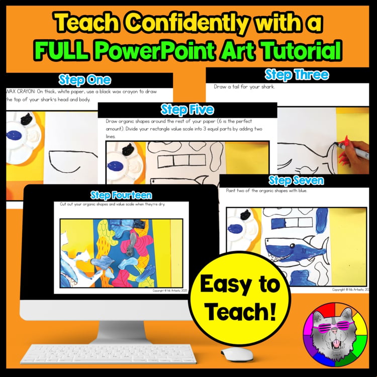 Element of Art Value Art Lesson Shark Art Project Primary Value Art Project BTS – image 2