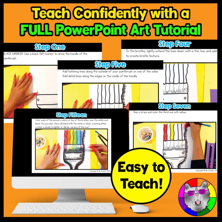 Color Theory Art Lesson Color Mixing Paintbrush Element of Art Color Art Project – image 4