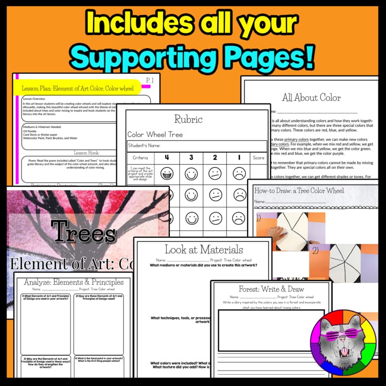 Color Wheel Art Lesson Color Theory Art Project Elementary Color Art Activity – image 3
