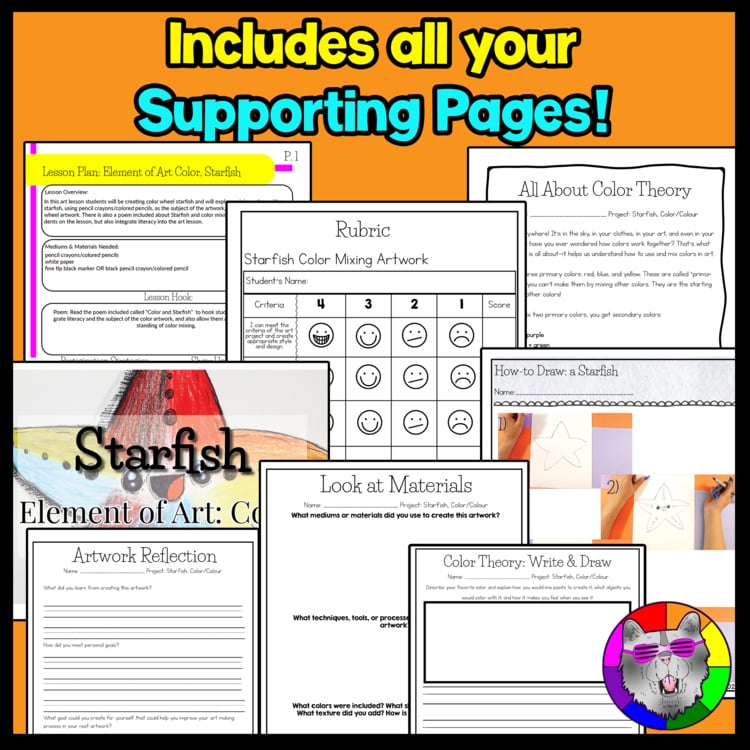 Color Wheel Art Lesson Color Theory Art Project Elementary Color Art Activity – image 2