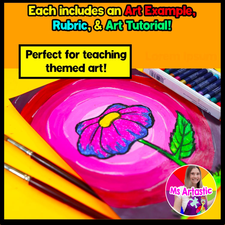 Spring Value Art Lesson Flower Painting Oil Pastel Value Art Project Elementary – image 2