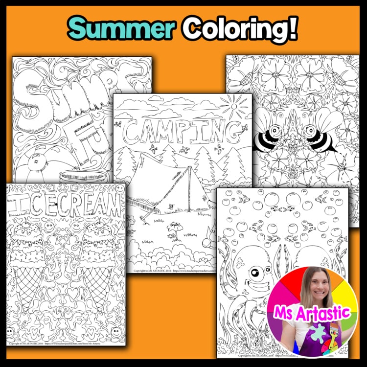 Summer Olouring In Summer Coloring Pages Summer Coloring Sheets | Ms Artastic