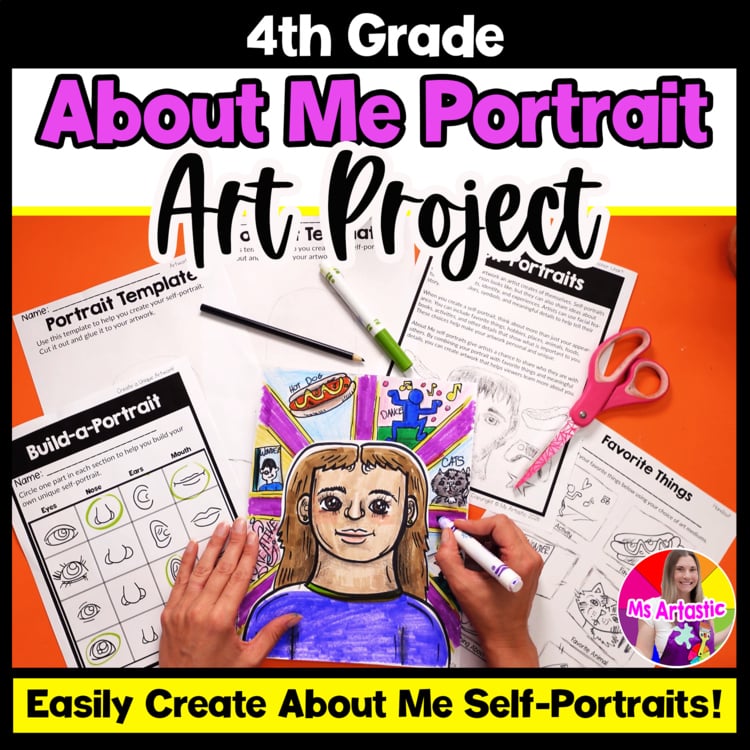 4th Grade About Me Grade 4 Self Portrait Art Project Art Lesson Back to School