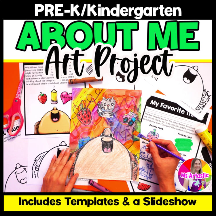 Back to School Preschool About Me Art Lesson Pre K Favorite Things Art Project
