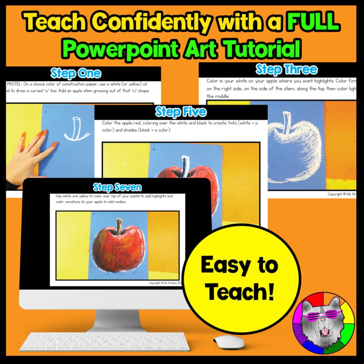 Back to School Art Project Apple Drawing Lesson BTS First Week Art Activity – image 4
