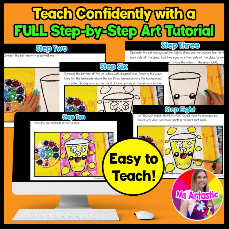 Summer Art Project Activity Lemonade Art Writing Prompts Reading Comprehension – image 4