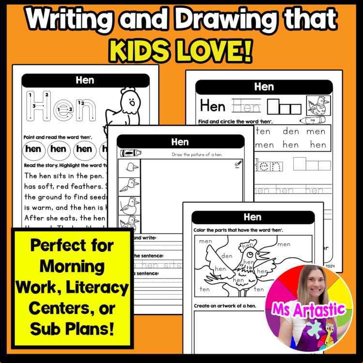 CVC Words Worksheets Read Write Draw Phonics Practice Word Recognition Activity – image 4