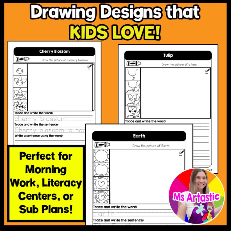 April Writing Practice Directed Drawing Spring Write and Draw Sentence Writing – image 4