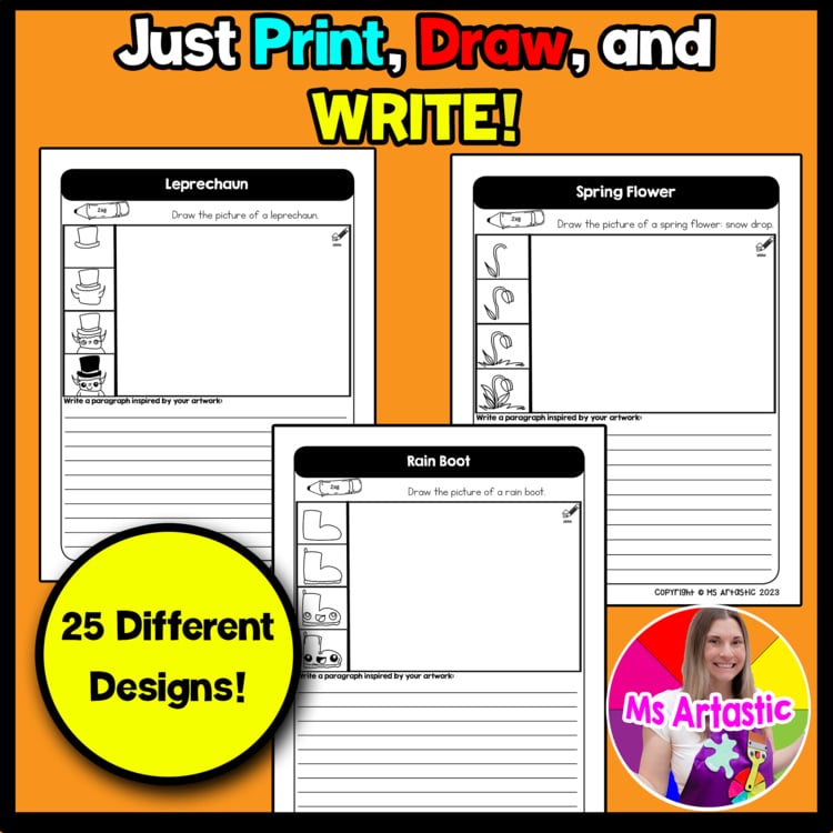 March Writing Practice Directed Drawing Spring Write and Draw Paragraph Writing – image 2
