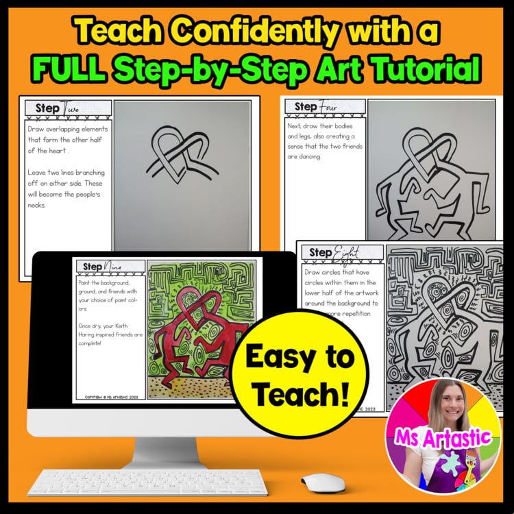 Keith Haring Friendship Art Project Keith Haring Art Lesson Pop Art Activity – image 4