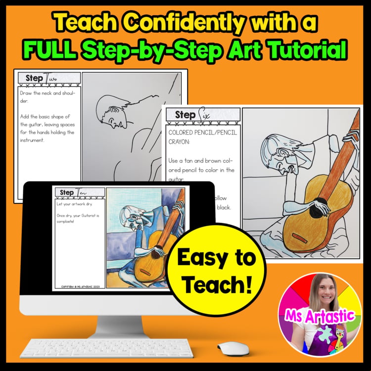 Pablo Picasso Art History Art Lesson Picasso Blue Period Guitarist Art Project – image 4