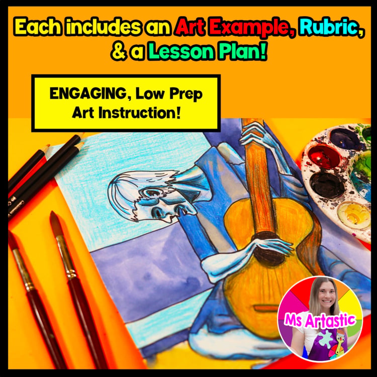 Pablo Picasso Art History Art Lesson Picasso Blue Period Guitarist Art Project – image 2