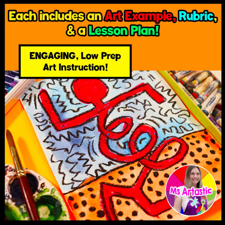 Keith Haring Art Project Pop Art Lesson Drawing Art History Figure Art Activity – image 2