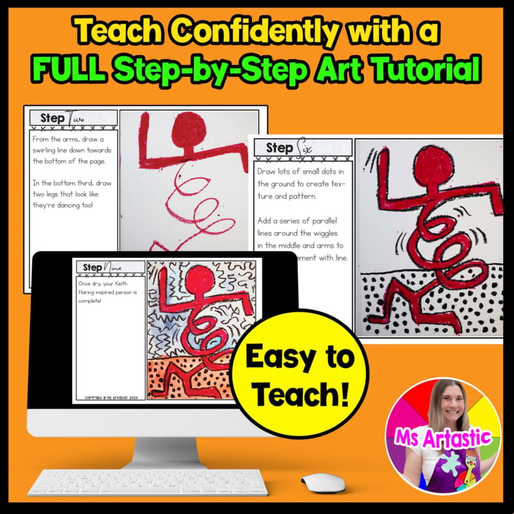 Keith Haring Art Project Pop Art Lesson Drawing Art History Figure Art Activity – image 4