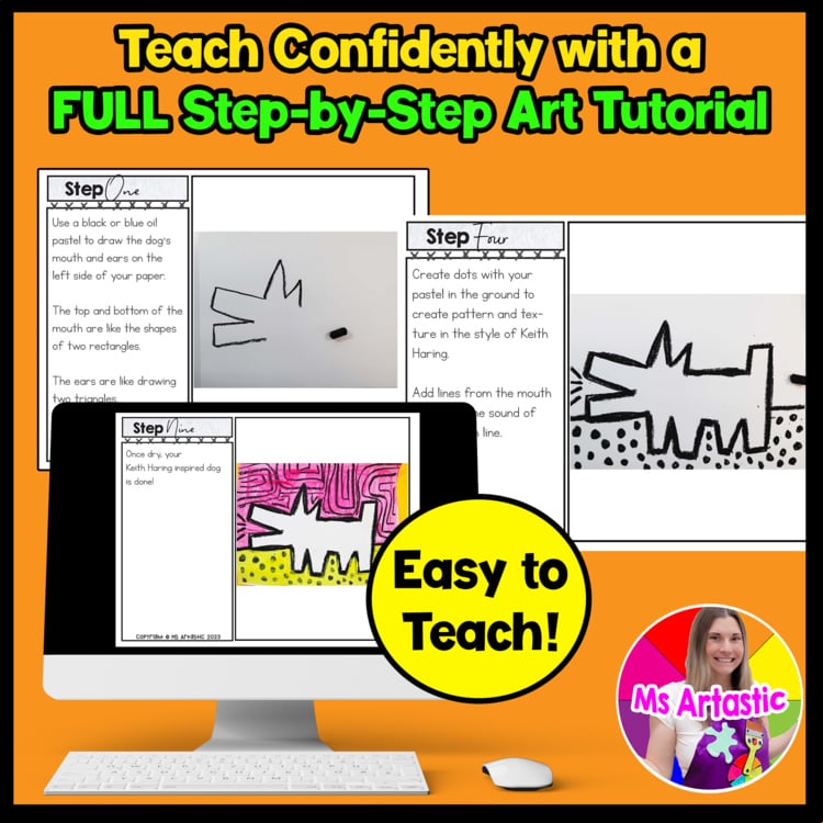 Keith Haring Dog Art Project Pop Art Lesson Animal Art Activity Kindergarten Art – image 4