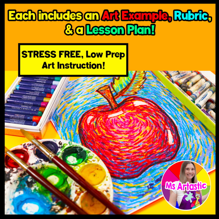 Vincent van Gogh Apple Art Lesson BTS Famous Artist Back to School Art Project – image 2