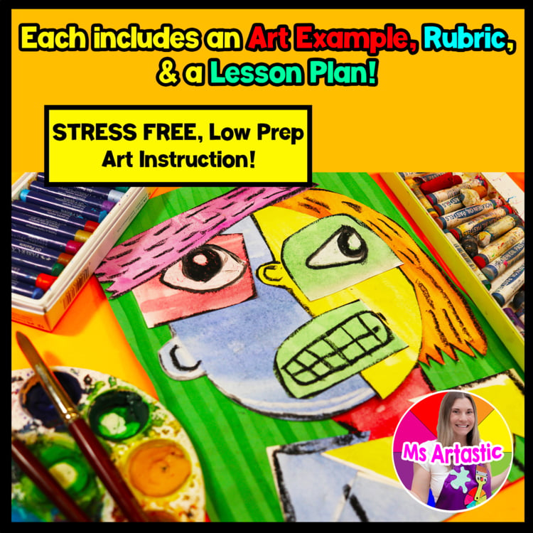 Pablo Picasso Self Portrait Art Lesson Cubism Famous Artist Picasso Art Project – image 2