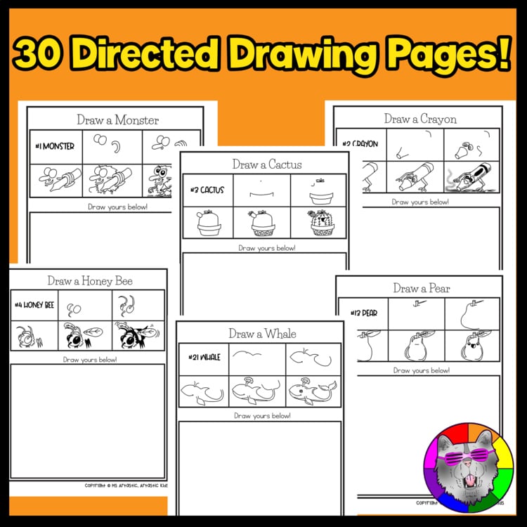 30 Directed Drawings No Prep Art Activities Art Worksheets Drawing Art Sub Plans – image 2