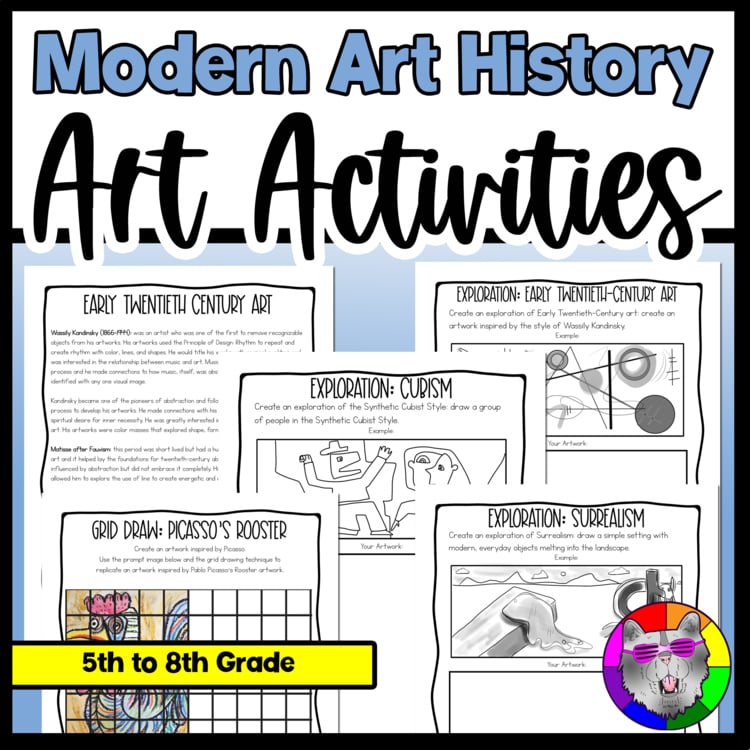 Art History Art Lessons Worksheets Modern Art History Activities Art Sub Plans