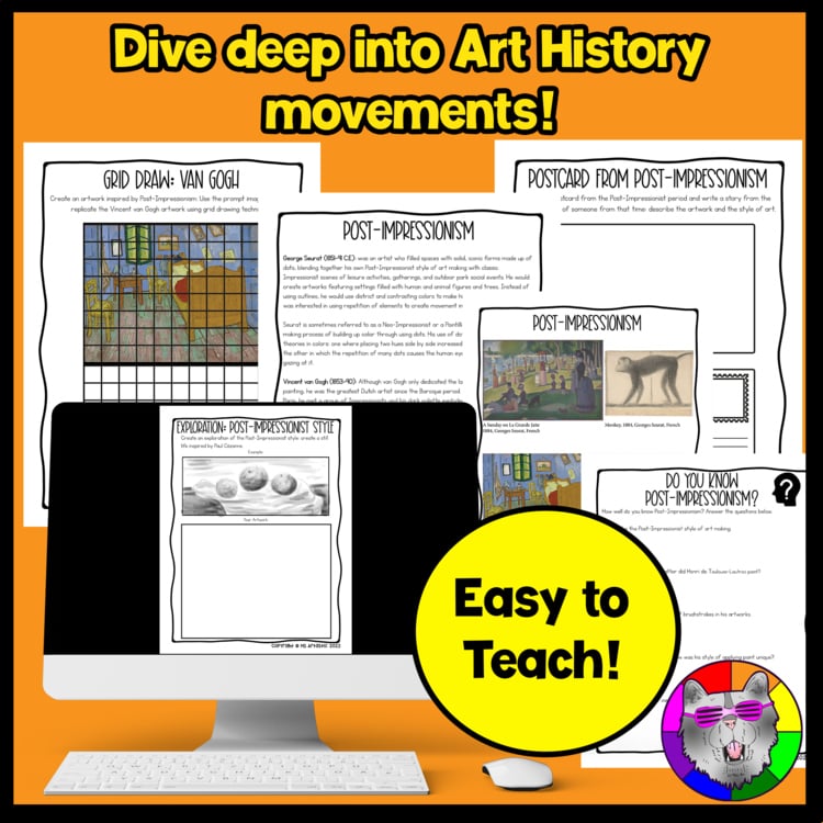 Art History Art Lessons Worksheets Modern Art History Activities Art Sub Plans – image 3