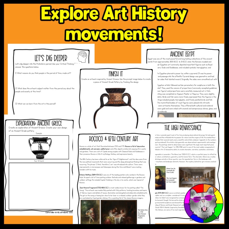 Art History Art Lessons Art Lessons Worksheets Art Activities Art Sub Plans – image 4