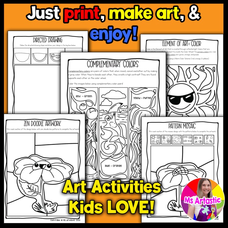 Summer Activities Summer Art Activities Summer Art Lessons Art Sub Plans – image 2