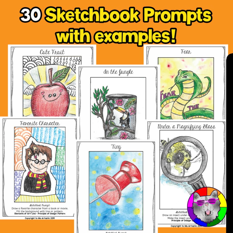 Elementary Sketchbook Art Prompts Visual Journal Art Sketchbook Art Projects – image 4