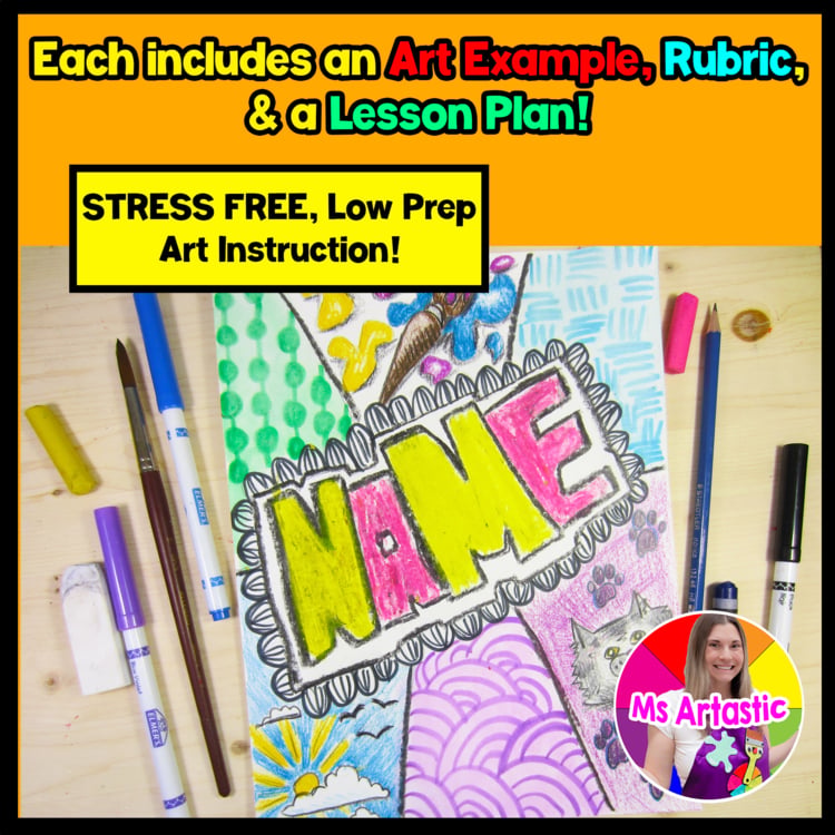 Back to School About Me Art Lesson Name Art Project All About Me Art Activity – image 2