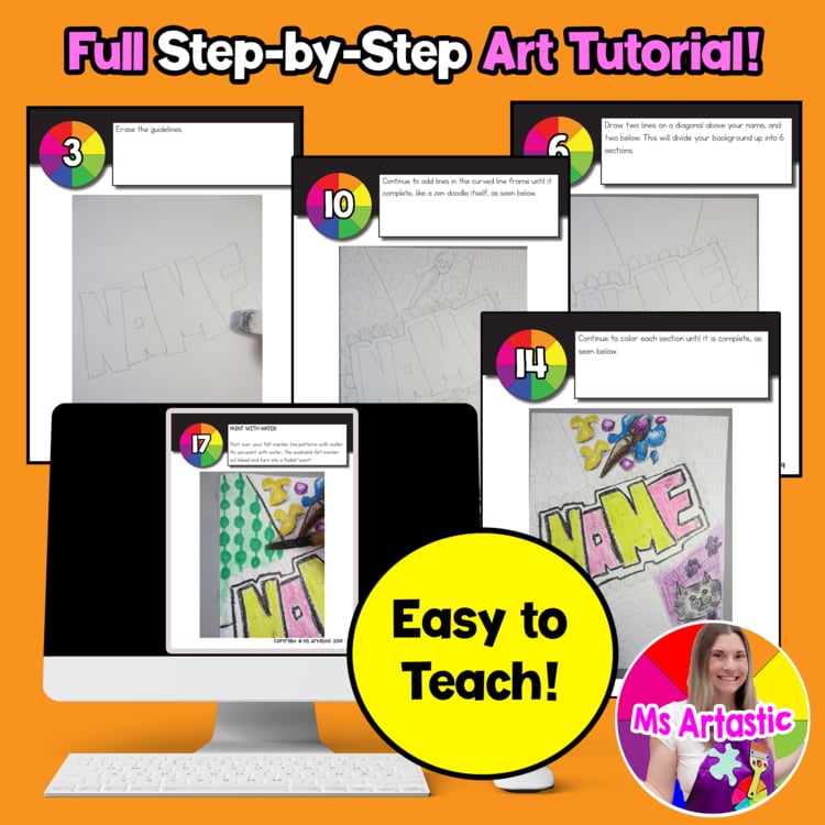 Back to School About Me Art Lesson Name Art Project All About Me Art Activity – image 4